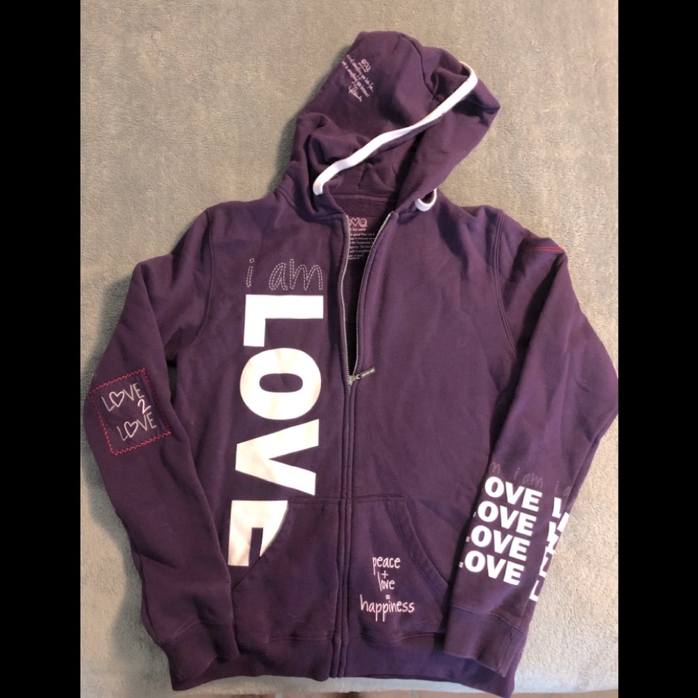 Peace Love World zippered hoodie